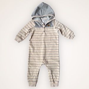 George Fleece 18-24M Teddy Bear Hooded Romper Suit